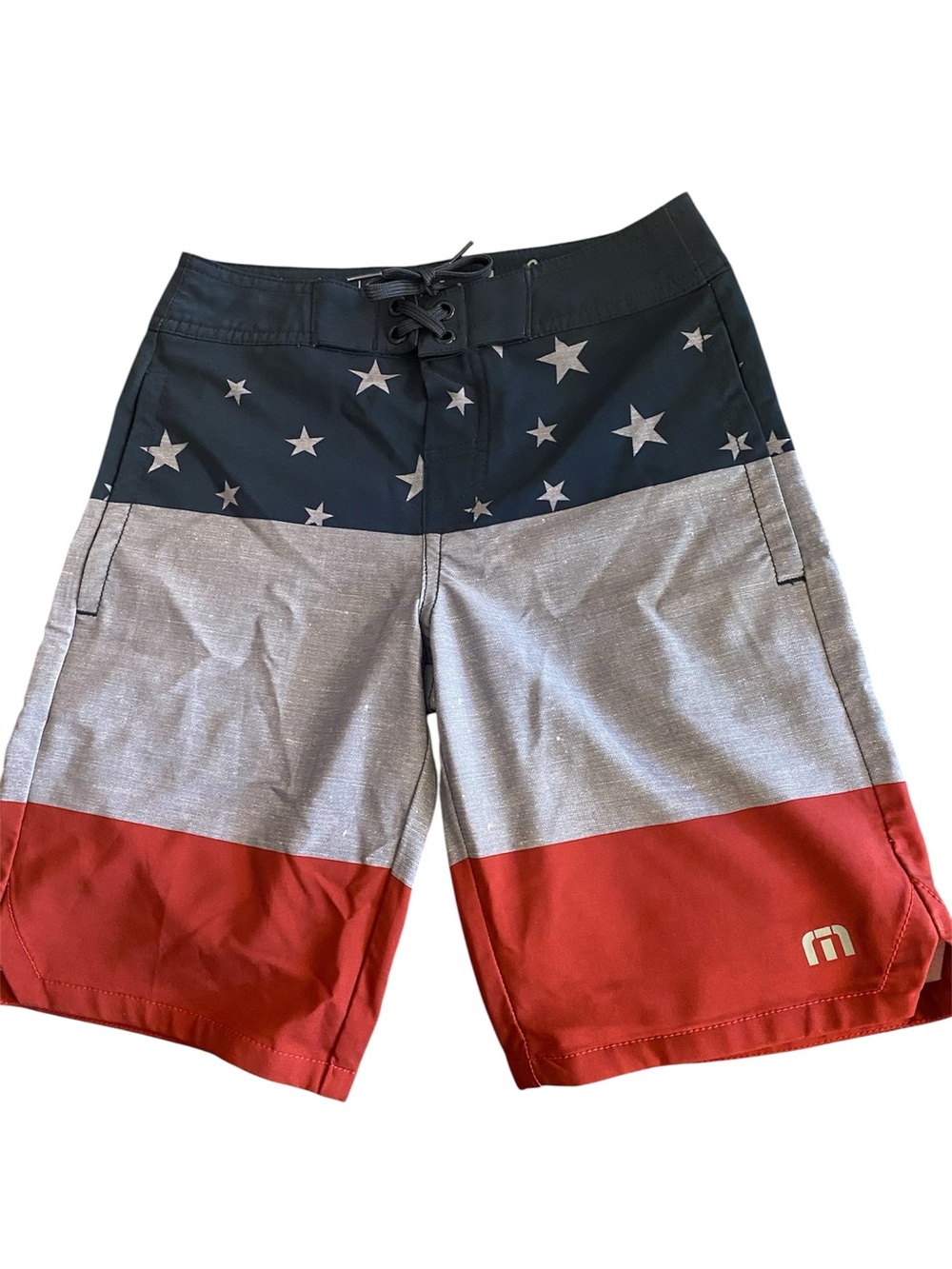 Travis Mathew Boys Golf Shorts - Red, Grey and Blue